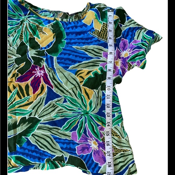 Vintage Sag Harbor Women’s Tropical Floral Shirt Size Small Padded Shoulder EUC - Picture 4 of 8
